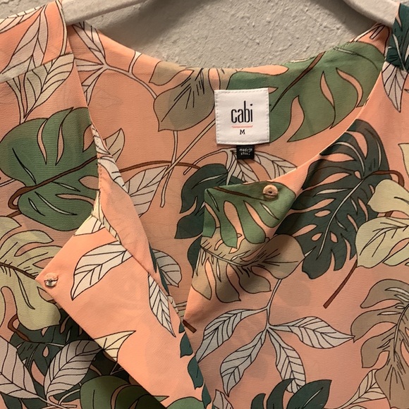 Cabi Top Blouse Tropical Monstera Leaf Sleeveless Women’s Sz Medium - Picture 9 of 12